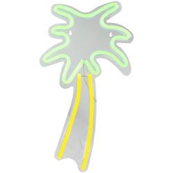 NORTHLIGHT 19" Green And Palm Tree Led Neon Style Wall Sign In Yellow