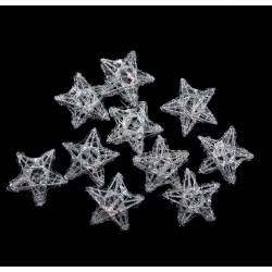 PENN 10 Battery Operated Clear Led Spun Glass Star Christmas Lights