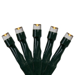NORTHLIGHT 50-Count Warm White Led Micro Wide Angle Christmas Lights, 32Ft Wire In Green