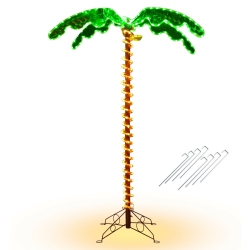 SLICKBLUE 5 Feet Led Pre-Lit Palm Tree Decor With Light Rope