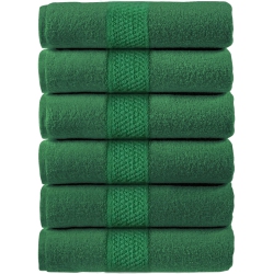 CANADIAN LINEN Economy Color Hand Towels, 16X27 Inches, Soft Absorbent Quick Dry Cleaning Hair Salon Spa Kitchen Towel, Green, 6 Pack
