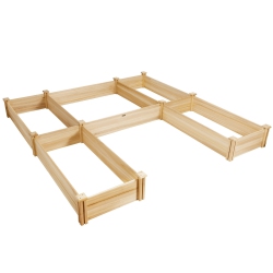 SLICKBLUE U-Shaped Wooden Garden Raised Bed for Backyard And Patio