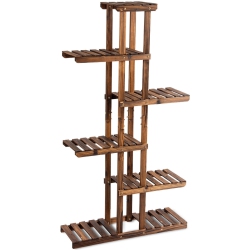 SLICKBLUE 6 Tier Garden Wooden Shelf Storage Plant Rack Stand