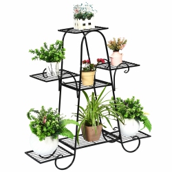 SLICKBLUE 7 Tier Metal Patio Plant Stand