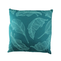 NORTHLIGHT 18" Teal Tropical Leaf Square Throw Pillow In Green