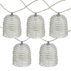 AVON 10 Battery Operated Led Lantern Mini Christmas Lights - 5.75 Ft Wire In White