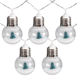 NORTHLIGHT 10 Count B/o Led Warm Bulb With Tree Christmas Lights - 3.25 Foot Clear Wire In White
