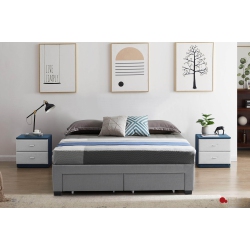 TRUE CONTEMPORARY Ez Base Foundation Platform Bed With 2 Storage Drawers (Full) In Grey