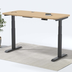 MOTIONGREY Height Adjustable German Electric Dual Motors Sit to Stand Computer Home Table And Office Standing Desk-Black Frame \w Tabletop