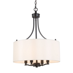 LNC Modern 4-Light Fabric Drum Chandelier