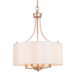 LNC Modern 4-Light Chandelier With Fabirc Shade In Gold