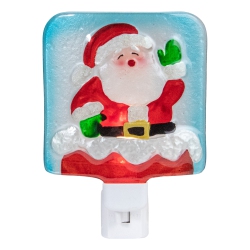 NORTHLIGHT 6" And White Santa Claus Christmas Night Light In Red