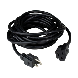 NORTHLIGHT 20' 3-Prong Outdoor Extension Power Cord In Black