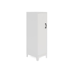 HIRSH INDUSTRIES LLC Space Solutions 53.38"h 4 Shelf Metal Storage Locker Cabinet 3" Legs Pearl In White