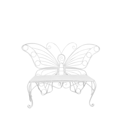 HI-LINE GIFT LTD Metal Butterfly Bench In White