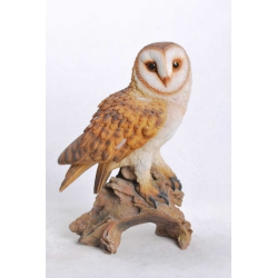 HI-LINE GIFT LTD Barn Owl On Branch Garden Statue