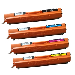 TONER4U - 4Pk Compatible Cf350A Cf351A Cf352A Cf353A, (K, C, M, Y) for HP 130A, Color Laserjet Pro Mfp M176N, Color Laserjet Pro Mfp M177Fw