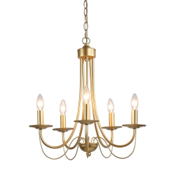 LNC Modern 5-Light Traditional Chandelier With Candelabras In Gold