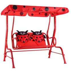 SLICKBLUE 2 Person Kids Patio Swing Porch Bench With Canopy