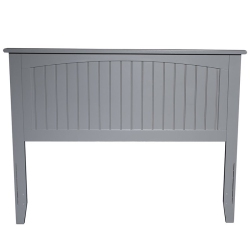 AFI Nantucket Full Solid Wood Panel Headboard With Device Charger In In Gray