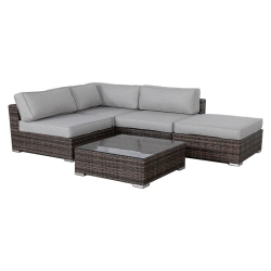 LIVING SOURCE International 5-Piece Sectional Group With Cushions - Brown/gray