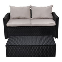 SERTA AT HOME Serta Laguna 2 Piece Wicker Patio Sofa Set In In Black