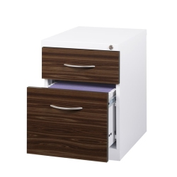 HIRSH INDUSTRIES LLC 20-In Deep Mobile Pedestal 2-Drawer Metal Box/file. Laminate Drawer In White