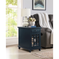 MARTIN SVENSSON HOME Elegant Chairside Table With Power Catalina In Blue