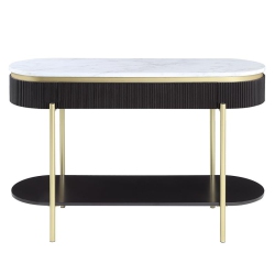 FURNITURE OF AMERICA Timi Contemporary Wood 1-Drawer Console Table In Walnut