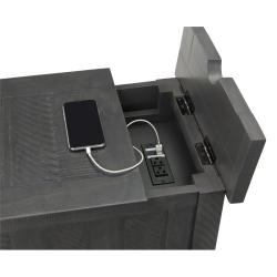 MARTIN SVENSSON HOME Rustic Chairside Table With Power In Gray