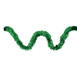 NORTHLIGHT 12' Traditional Christmas Tinsel Garland - Unlit In Green