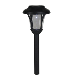 NORTHLIGHT 12" Black Lantern Solar Light With Led Light And Lawn Stake In White