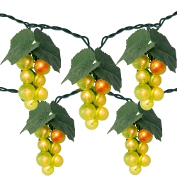 NORTHLIGHT 5-Count Grape Cluster Outdoor Patio String Light Set, 6Ft Wire In Green