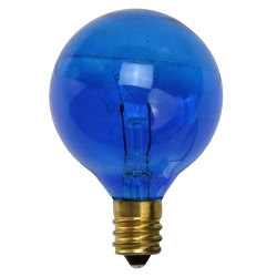 NORTHLIGHT Pack Of 25 Incandescent G40 Globe Christmas Replacement Light Bulbs - 7 Watts In Blue