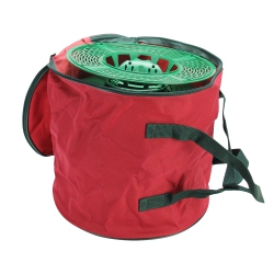 NORTHLIGHT Set Of 3 Christmas Light Storage Reels With And Green Polyester Zip Up Bag In Red
