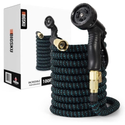 BIG SKU Nupair Expandable Garden Hose, Lightweight 100Ft Hosepipes for Garden \w Multiple Function Nozzle Spray for Watering, Strongest Leakproof