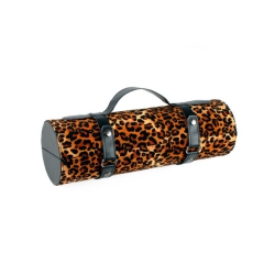 WILD EYE 13.25" And Black Leopard Print Wine Bottle Carrier Purse In Brown