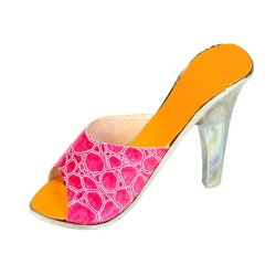 WILD EYE 5" Crocodile Print And Silver High Heel Stainless Steel Bottle Opener In Pink