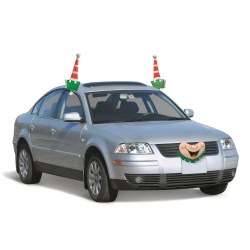 MYSTIC 19" And Green Elf Christmas Car Decorating Kit - Universal Size In Red