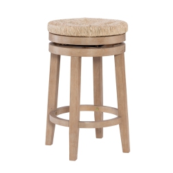 PEMBERLY ROW Transitional 25" Wood Swivel Counter Stool In Natural In Brown