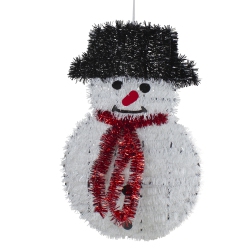 NORTHLIGHT 19" Tinsel Snowman Christmas Window Decoration