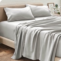 BARE HOME Sheet Set - Premium 1800 Ultra-Soft Microfiber - Double Brushed - Hypoallergenic - Wrinkle Resistant (Cloud Grey, California King)