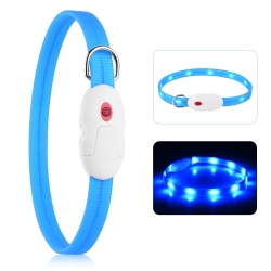 WOMEOW 22.64 Inches 360 Degree Led Dog Collar - USB Rechargeable Cuttable Glowing Dog Necklace for Small Medium Large Dogs -