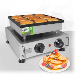 ALDKITCHEN Ap-562 Dutch Pancake Maker | Dorayaki Iron | Electric Big Dutch Pancakes Machine | 9 Round-Shaped Big Poffertjes | Stainless Steel | 110V