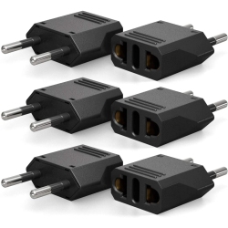 BETLEX 6 Pack Of Us/ca to European Plug Adapter Travel Power Plug Universal Power Jack Wall Plug Converter Input Usa/canada to Europe/asia Socket -