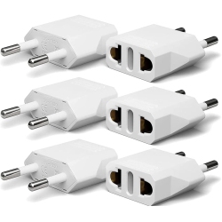 BETLEX 6 Pack Of Us/ca to European Plug Adapter Travel Power Plug Universal Power Jack Wall Plug Converter Input Usa/canada to Europe/asia Socket -