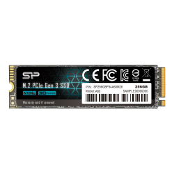 SP SILICON POWER Silicon Power 256GB PCie M.2 Nvme 1600Mb/s Internal Solid State Drive (Fin-Sp256GBp34A60M28) In Blue
