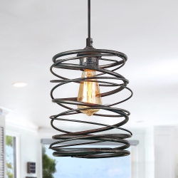 LNC 1-Light Single Geometric Spiral Pendant