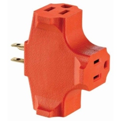 XTRICITY Triple Tap Grounded Wall Adapter In Orange