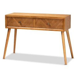 BAXTON STUDIO Finished Wood 2-Drawer Console Table In Brown